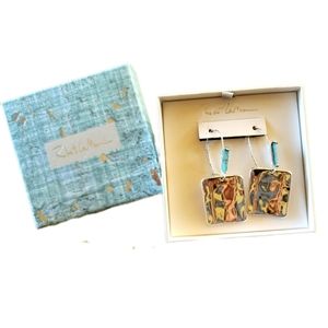 Robert La Muir Earrings Brand Turquoise Gold Color NWT